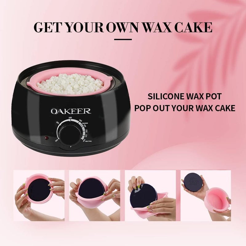 Oakeer Waxing Kit for Women Men, Wax Pot Machine, Wax Warmer for Hair Removal At Home With 6 Bags Beans, Body Waxing For Eyebrows Nose Cheeks Arms Bikinis Legs - Image 4